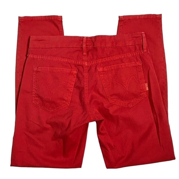 MOTHER The Looker Crop Skinny Jeans In Bonfire Orange - Picture 4 of 16